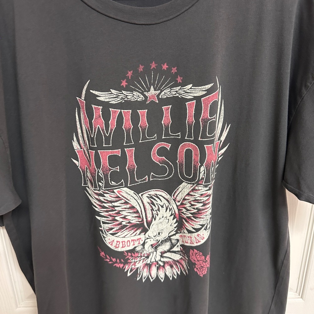 Daydreamer Willie Nelson Abbott Texas Graphic T Shirt Large Vintage Black Size L - Picture 5 of 7